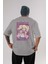 Alice Cartelet 12 Anime Arka Baskılı Gri Oversize T-Shirt %100 Pamuk Erkek Kadın 1
