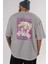 Alice Cartelet 12 Anime Arka Baskılı Gri Oversize T-Shirt %100 Pamuk Erkek Kadın 5