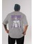 Bakı Hanma (2) Anime Arka Baskılı Gri Oversize T-Shirt %100 Pamuk Erkek Kadın 1