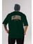 Billionaire Arka Baskılı Zümrüt Yeşili Oversize T-Shirt Unisex Erkek Kadın Bisiklet Yaka 1