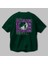 Distortion Arka Baskılı Zümrüt Yeşili Oversize T-Shirt Unisex Erkek Kadın Bisiklet Yaka 3