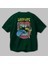 Lazy Lipe Arka Baskılı Zümrüt Yeşili Oversize T-Shirt Unisex Erkek Kadın Bisiklet Yaka 3