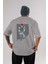Hisoka Morow 2 2 Anime Arka Baskılı Gri Oversize T-Shirt %100 Pamuk Erkek Kadın 1