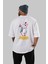 Spiderman (25) Arka Baskılı Beyaz Oversize T-Shirt Bisiklet Yaka Pamuk Erkek Kadın 4