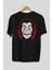 La Casa De Papel (8) Arka Baskılı Siyah Oversize T-Shirt Bisiklet Yaka Pamuk Erkek Kadın 2