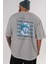 Nobody Understand Arka Baskılı Gri Oversize T-Shirt Unisex Erkek Kadın Bisiklet Yaka 5