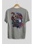Tanjıro ,akaza,dakı Anime Arka Baskılı Gri Oversize T-Shirt %100 Pamuk Erkek Kadın 2
