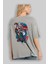 Tanjıro ,akaza,dakı Anime Arka Baskılı Gri Oversize T-Shirt %100 Pamuk Erkek Kadın 3
