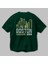 Boston Arka Baskılı Zümrüt Yeşili Oversize T-Shirt Unisex Erkek Kadın Bisiklet Yaka 3