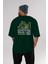 Boston Arka Baskılı Zümrüt Yeşili Oversize T-Shirt Unisex Erkek Kadın Bisiklet Yaka 5