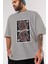 Deadpool Card Ön Baskılı Gri Oversize T-Shirt Unisex Erkek Kadın Bisiklet Yaka 3