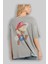 Mario Bros Arka Baskılı Gri Oversize T-Shirt Unisex Erkek Kadın Bisiklet Yaka 3