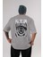 Freedom Is Not Free 2 Arka Baskılı Gri Oversize T-Shirt Unisex Erkek Kadın Bisiklet Yaka 1
