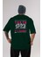 Tokyo Urban Style 2 Arka Baskılı Zümrüt Yeşili Oversize T-Shirt Erkek Kadın Bisiklet Yaka 1