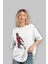 Slamdunk Ön Baskılı Beyaz Oversize T-Shirt Erkek Kadın Bisiklet Yaka 5