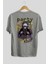 Party Starter Arka Baskılı Gri Oversize T-Shirt Unisex Erkek Kadın Bisiklet Yaka 2