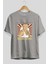 Freddy Puttin Ön Baskılı Gri Oversize T-Shirt Unisex Erkek Kadın Bisiklet Yaka 2