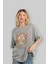 Freddy Puttin Ön Baskılı Gri Oversize T-Shirt Unisex Erkek Kadın Bisiklet Yaka 4