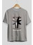 God Save The Youth Ön Baskılı Gri Oversize T-Shirt Unisex Erkek Kadın Bisiklet Yaka 2