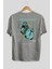 Cold Heart Arka Baskılı Gri Oversize T-Shirt Unisex Erkek Kadın Bisiklet Yaka 2