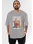 Back To The Future Jong Un Ön Baskılı Gri Oversize T-Shirt Unisex Erkek Kadın Bisiklet Yaka 1