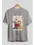 Back To The Future Jong Un Ön Baskılı Gri Oversize T-Shirt Unisex Erkek Kadın Bisiklet Yaka 2