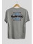Gwangju Arka Baskılı Gri Oversize T-Shirt Unisex Erkek Kadın Bisiklet Yaka 2