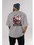 Elon Musk Iron Man Arka Baskılı Gri Oversize T-Shirt Unisex Erkek Kadın Bisiklet Yaka 4