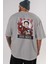 Elon Musk Iron Man Arka Baskılı Gri Oversize T-Shirt Unisex Erkek Kadın Bisiklet Yaka 5