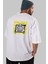 Disorder Streetwear Arka Baskılı Beyaz Oversize T-Shirt Erkek Kadın Bisiklet Yaka 2