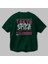 Tokyo Urban Style 2 Arka Baskılı Zümrüt Yeşili Oversize T-Shirt Erkek Kadın Bisiklet Yaka 3