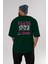 Tokyo Urban Style 2 Arka Baskılı Zümrüt Yeşili Oversize T-Shirt Erkek Kadın Bisiklet Yaka 5