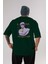Youth Arka Baskılı Zümrüt Yeşili Oversize T-Shirt Erkek Kadın Bisiklet Yaka 1