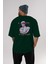 Youth Arka Baskılı Zümrüt Yeşili Oversize T-Shirt Erkek Kadın Bisiklet Yaka 5