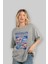 Brooklyn 86 Style Ön Baskılı Gri Oversize T-Shirt Unisex Erkek Kadın Bisiklet Yaka 4