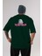 Youth Has No Age Arka Baskılı Zümrüt Yeşili Oversize T-Shirt Erkek Kadın Bisiklet Yaka 1
