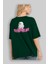Youth Has No Age Arka Baskılı Zümrüt Yeşili Oversize T-Shirt Erkek Kadın Bisiklet Yaka 4