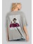 Captain Pixard Arka Baskılı Gri Oversize T-Shirt Unisex Erkek Kadın Bisiklet Yaka 3