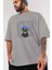 Thinking Out Loud Ön Baskılı Gri Oversize T-Shirt Unisex Erkek Kadın Bisiklet Yaka 3