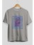 Love Is The Flower You've Got Ön Baskılı Gri Oversize T-Shirt Unisex Erkek Kadın Bisiklet Yaka 2