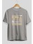 Roma Ön Baskılı Gri Oversize T-Shirt Unisex Erkek Kadın Bisiklet Yaka 2