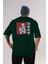 Sukuna Ryoumen 2 Anime Arka Baskılı Zümrüt Yeşili Oversize T-Shirt Pamuk Erkek Kadın 1