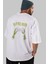 Play Till Death Arka Baskılı Beyaz Oversize T-Shirt Erkek Kadın Bisiklet Yaka 1