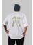 Play Till Death Arka Baskılı Beyaz Oversize T-Shirt Erkek Kadın Bisiklet Yaka 4