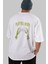 Play Till Death Arka Baskılı Beyaz Oversize T-Shirt Erkek Kadın Bisiklet Yaka 5