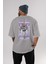 Dwayne Johnson Arka Baskılı Gri Oversize T-Shirt Unisex Erkek Kadın Bisiklet Yaka 4