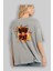 Born To Play Yazılı Arka Baskılı Gri Oversize T-Shirt Unisex Erkek Kadın Bisiklet Yaka 3