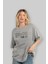 Philadelphia 89 Ön Baskılı Gri Oversize T-Shirt Unisex Erkek Kadın Bisiklet Yaka 4