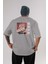 Sukuna Ryoumen 4 Anime Arka Baskılı Gri Oversize T-Shirt %100 Pamuk Erkek Kadın 1