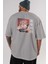 Sukuna Ryoumen 4 Anime Arka Baskılı Gri Oversize T-Shirt %100 Pamuk Erkek Kadın 5
